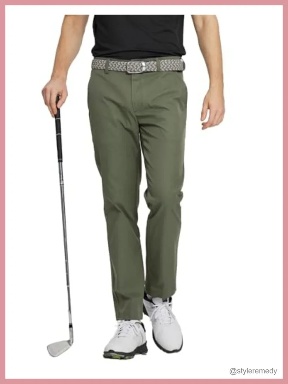 Mens Golf Pants Quick Dry Stretch 5 Pockets Water-Resistant Casual Dress Pants
